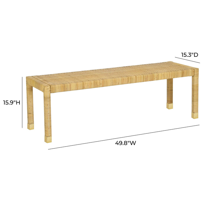 Amara Cream Contract-Grade Linen Bench - Home And Beyond