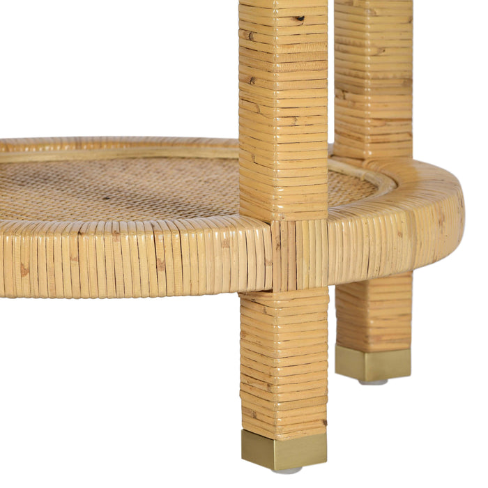 Amara Natural Rattan Side Table - Home And Beyond