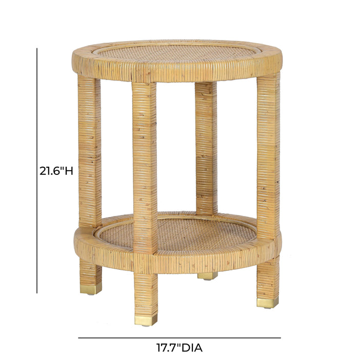 Amara Natural Rattan Side Table - Home And Beyond