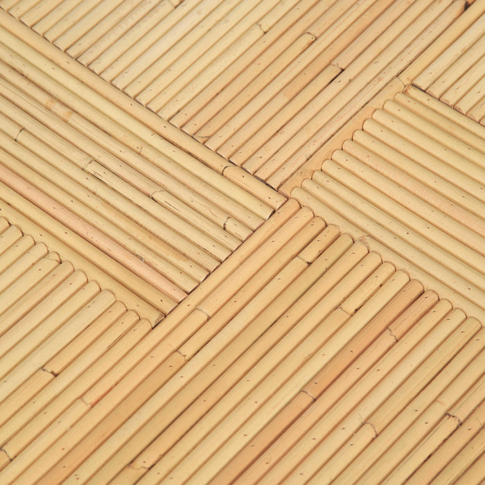 Matea Natural Rattan Cross Side Table - Home And Beyond