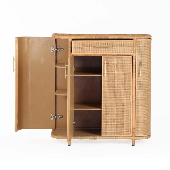 Tarot Natural Rattan Bar Cabinet - Home And Beyond