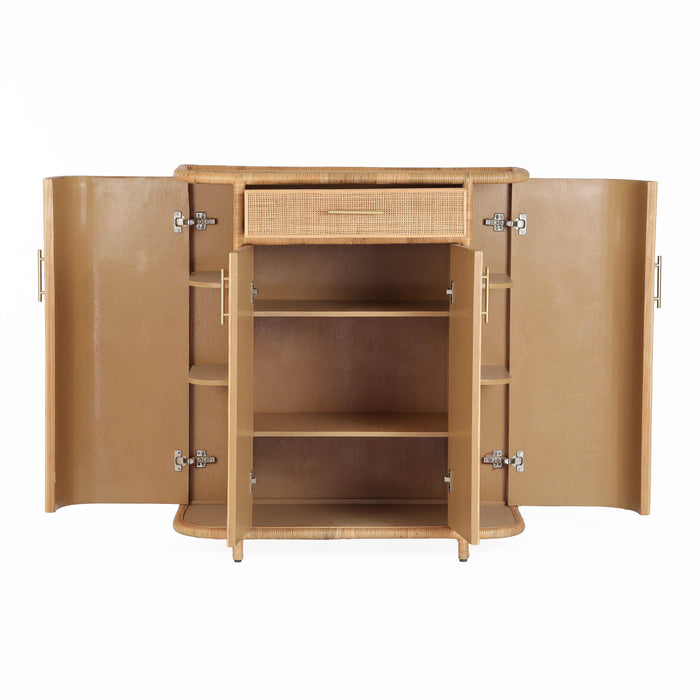 Tarot Natural Rattan Bar Cabinet - Home And Beyond