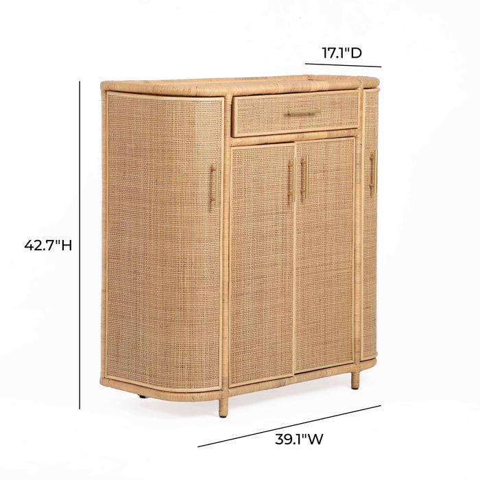 Tarot Natural Rattan Bar Cabinet - Home And Beyond