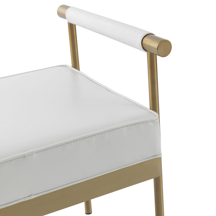 Diva White Performance Vegan Leather Bench - UK - Home And Beyond