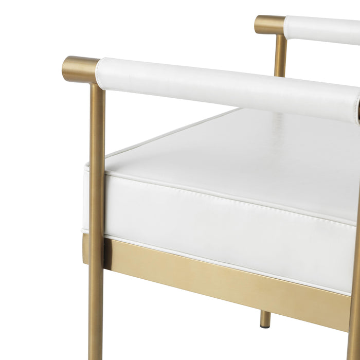 Diva White Performance Vegan Leather Bench - UK - Home And Beyond