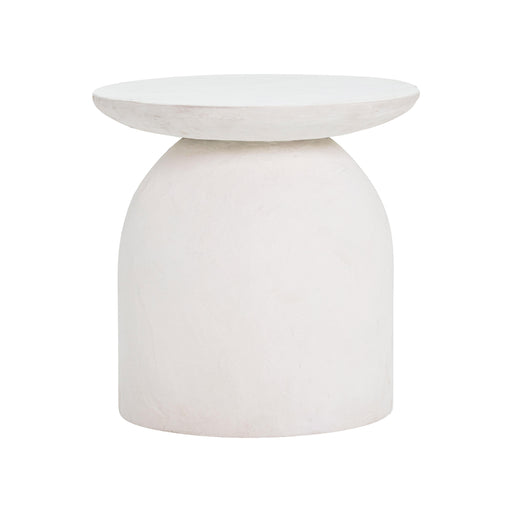 Aloe White Concrete Side Table - UK - Home And Beyond