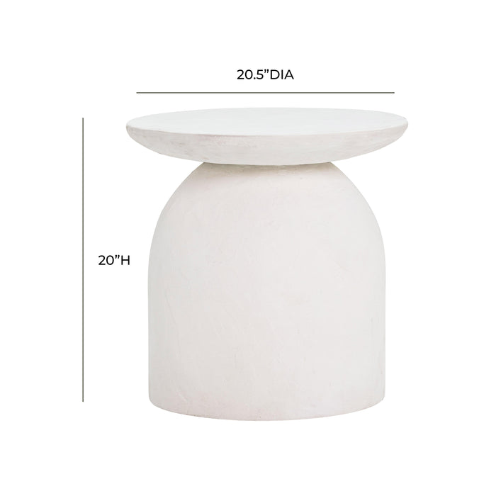 Aloe White Concrete Side Table - UK - Home And Beyond