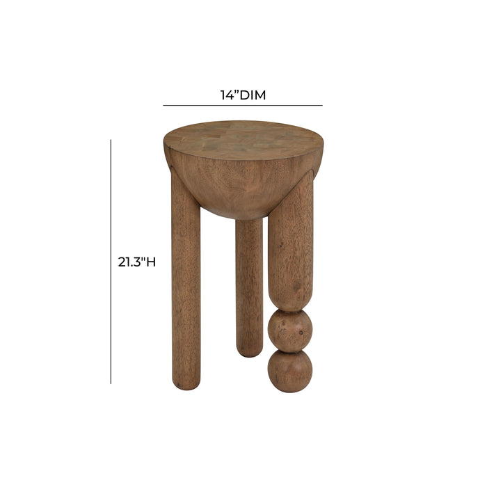 Morse Cognac Wooden Accent Table - UK - Home And Beyond