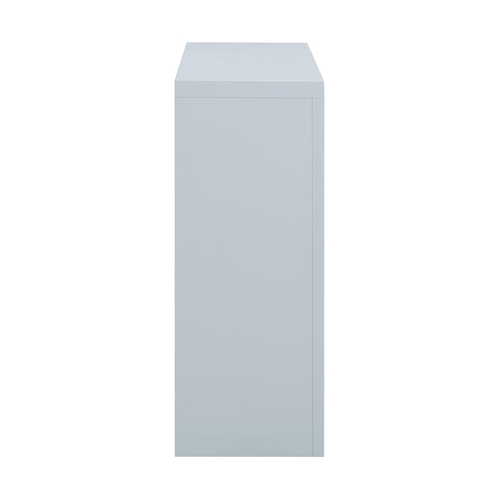 Suzie Pastel Blue & Rattan Console Table - UK - Home And Beyond