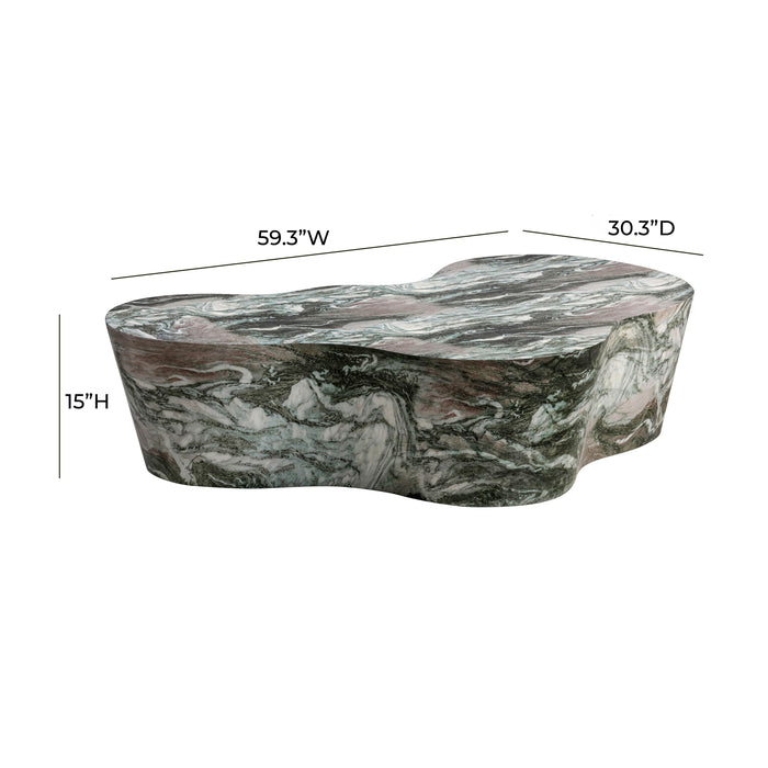 Slab Grey/Blush Faux Marble Coffee Table - UK - Home And Beyond