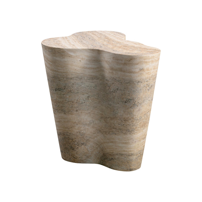 Slab Faux Travertine Tall Side Table - UK - Home And Beyond
