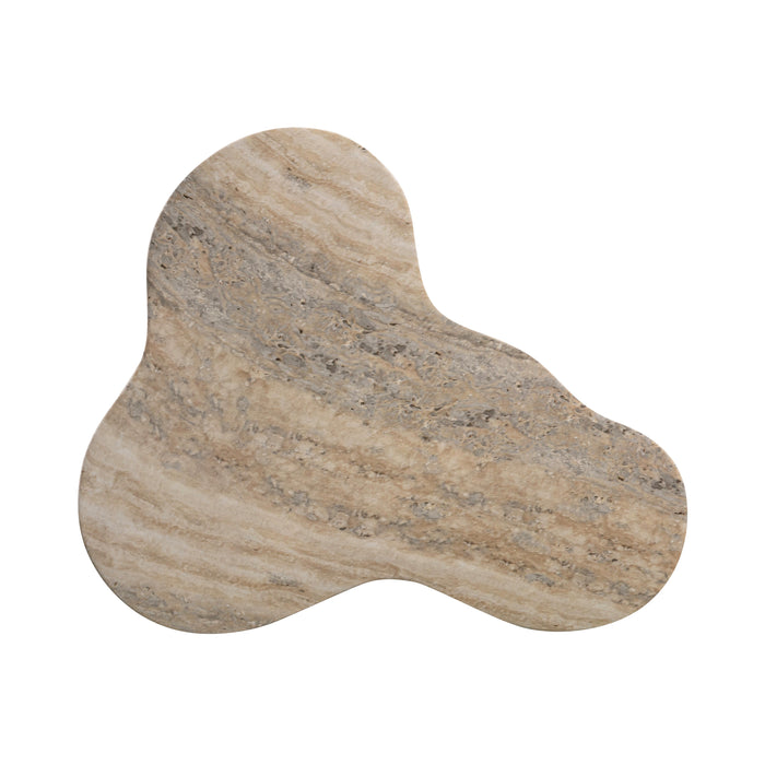 Slab Faux Travertine Tall Side Table - UK - Home And Beyond