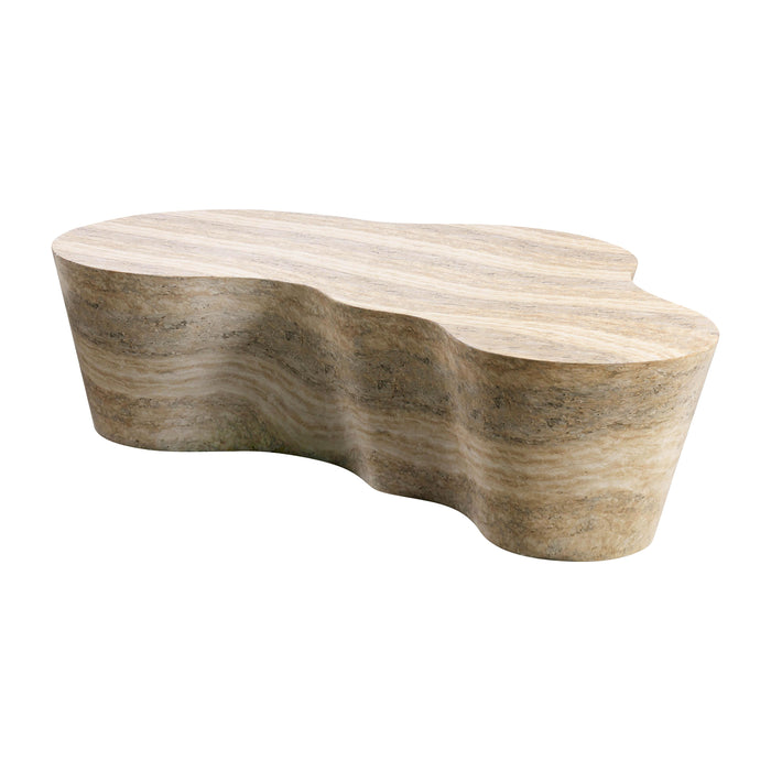 Slab Faux Travertine Coffee Table - UK - Home And Beyond