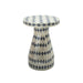 Halio Cream & Blue Checkered Shell Side Table - Home And Beyond