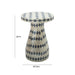 Halio Cream & Blue Checkered Shell Side Table - Home And Beyond