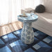 Halio Blue Floral Shell Side Table - Home And Beyond