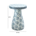 Halio Blue Floral Shell Side Table - Home And Beyond