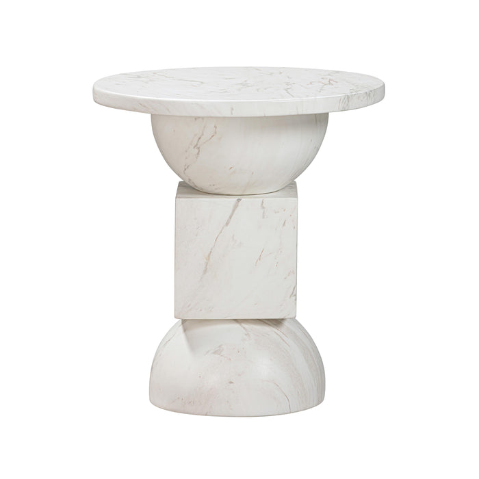 Chip Marble Print Indoor / Outdoor Side Table - UK - Home And Beyond