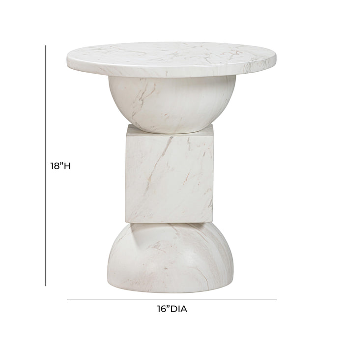 Chip Marble Print Indoor / Outdoor Side Table - UK - Home And Beyond