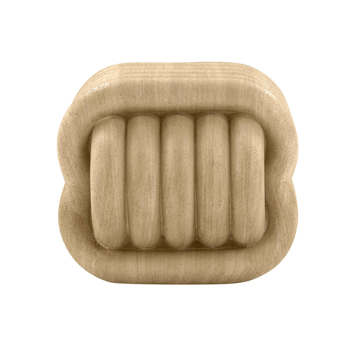 Love Knot Faux Travertine Indoor / Outdoor Accent Stool - Home And Beyond