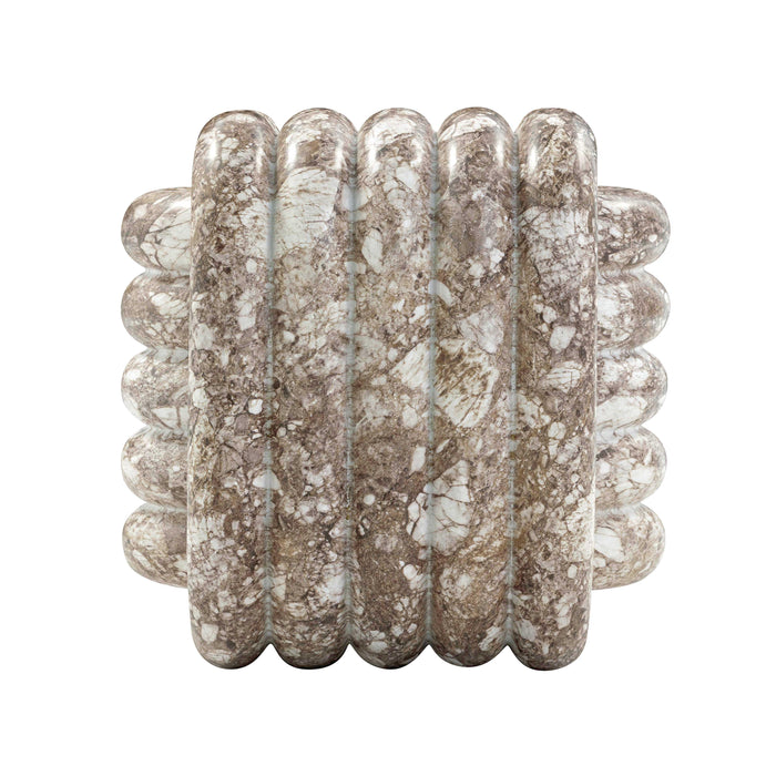 Love Knot Breccia Capraia Faux Marble Indoor / Outdoor Accent Stool - Home And Beyond