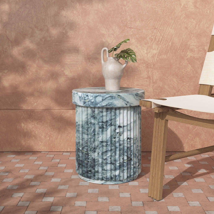 Serafina Marble Pattern Concrete Indoor / Outdoor Side Table - Home And Beyond
