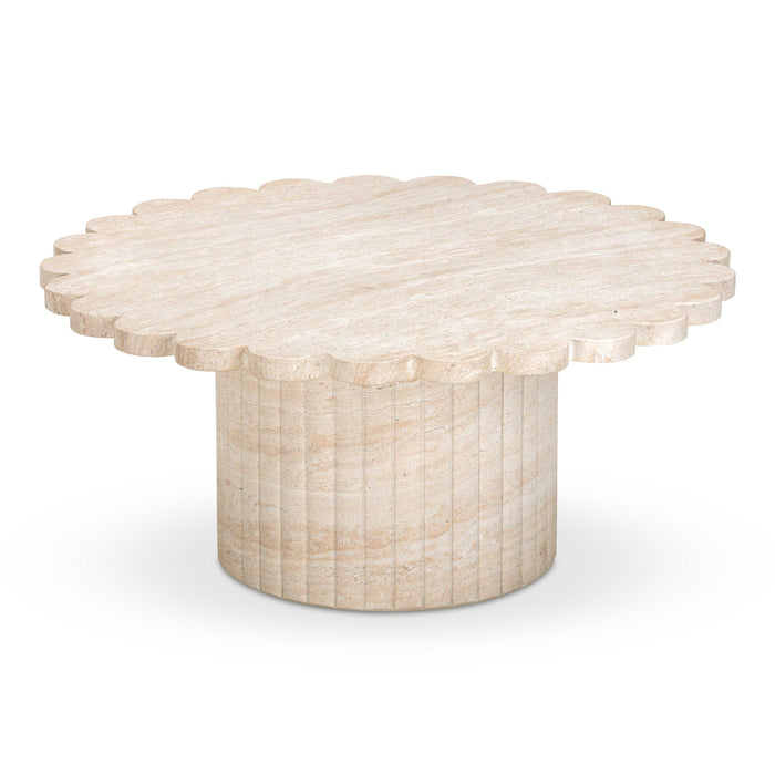 Blossom Washed Travertine Finish Indoor/Outdoor Coffee Table - Home And Beyond