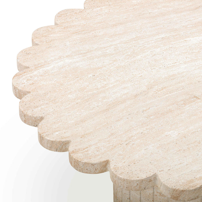 Blossom Washed Travertine Finish Indoor/Outdoor Coffee Table - Home And Beyond