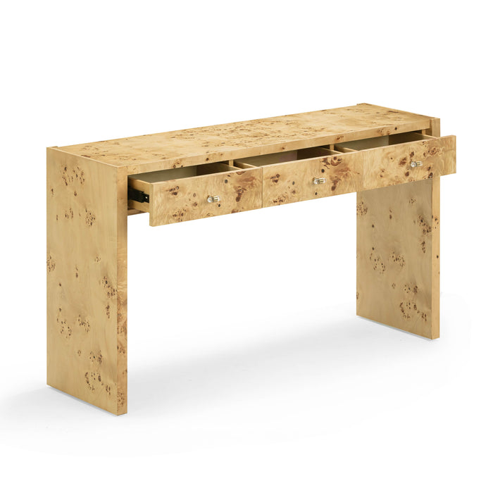 Brandyss Natural Burl Console Table - Home And Beyond