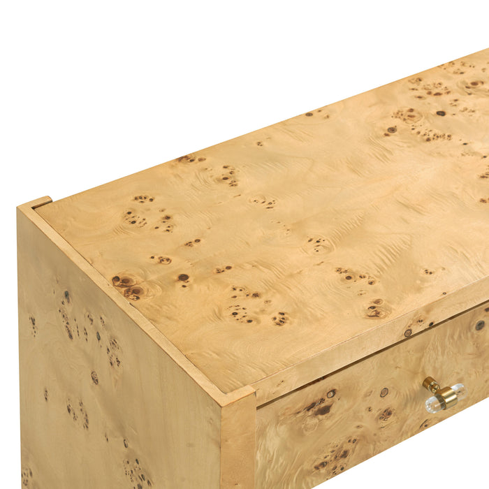 Brandyss Natural Burl Console Table - Home And Beyond