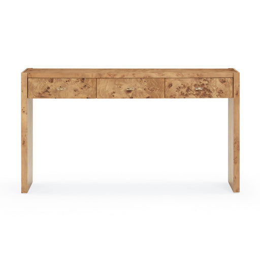 Brandyss Honey Burl Console Table - Home And Beyond