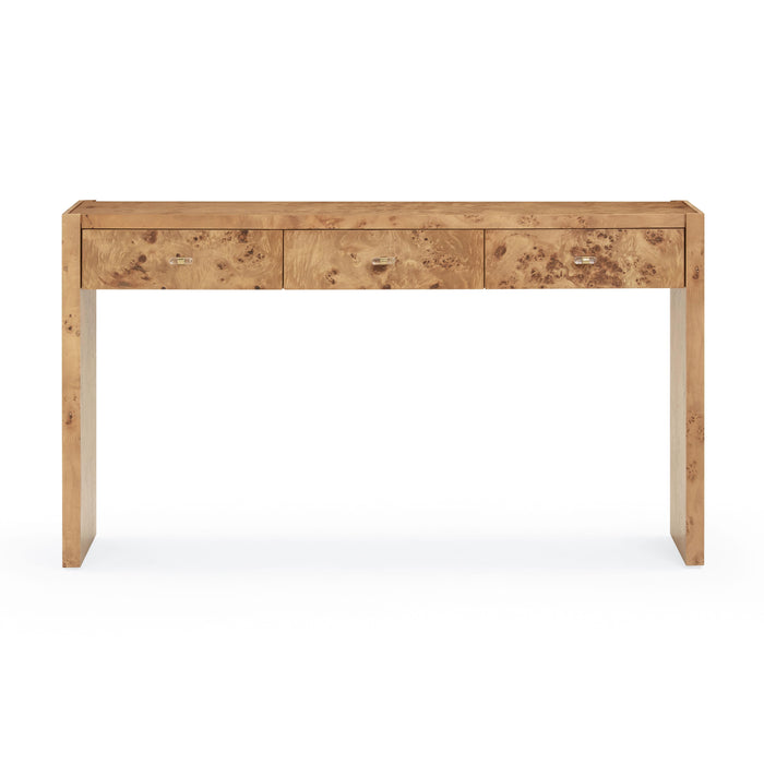 Brandyss Honey Burl Console Table - Home And Beyond