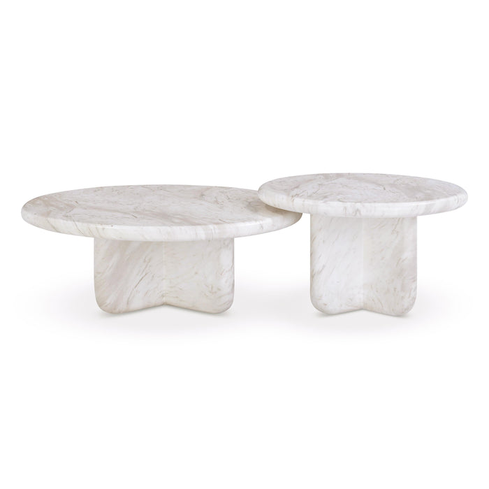 Juju Nesting Indoor/Outdoor Marble Coffee Tables - Home And Beyond