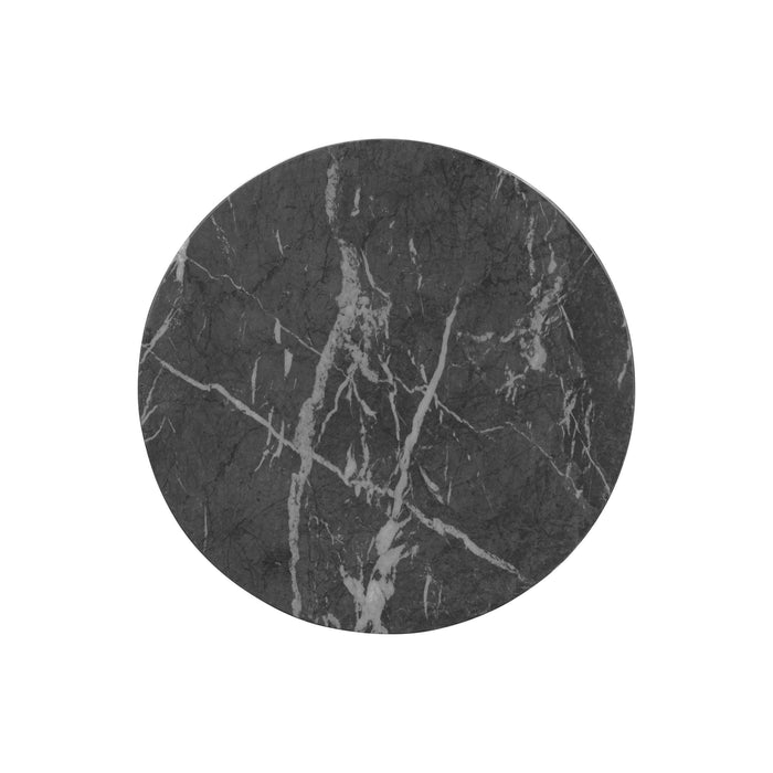 Charra Black Faux Marble Indoor/Outdoor Side Table - Home And Beyond