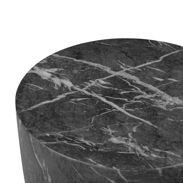 Charra Black Faux Marble Indoor/Outdoor Side Table - Home And Beyond
