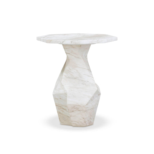 Esme Faux Marble Indoor/Outdoor Round Side Table - Home And Beyond