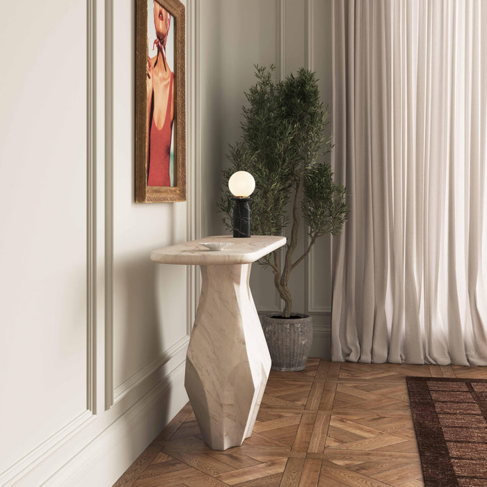 Esme Faux Marble Indoor/Outdoor Long Console Table - Home And Beyond