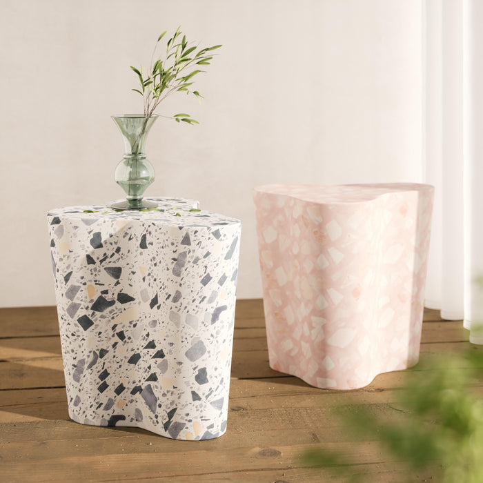 Slab Faux Terrazzo Indoor/Outdoor Side Table - Home And Beyond