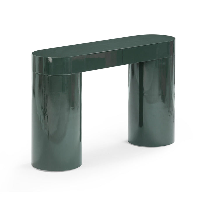 Mira Deep Green High Gloss Console Table - Home And Beyond