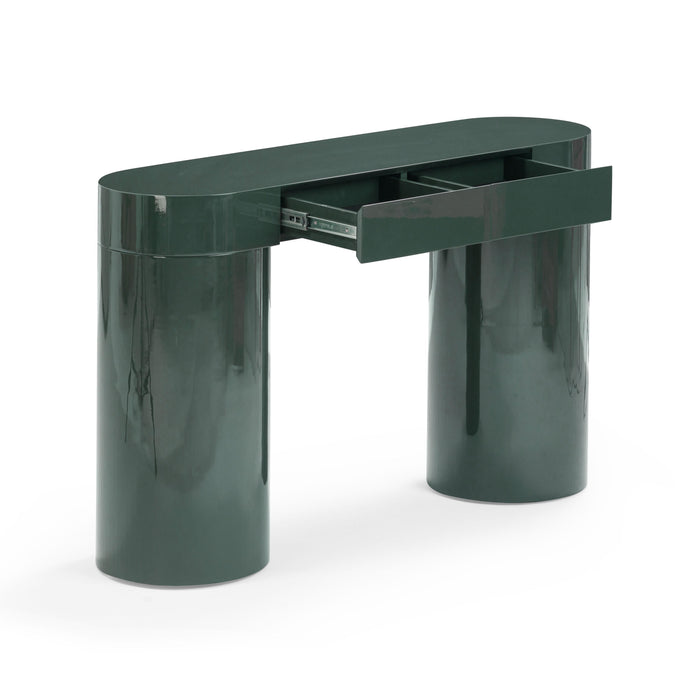 Mira Deep Green High Gloss Console Table - Home And Beyond