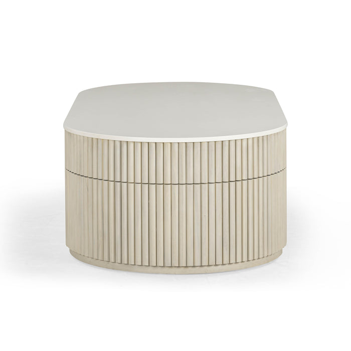 Bella 52" Cream Large Storage Coffee Table - Home And Beyond