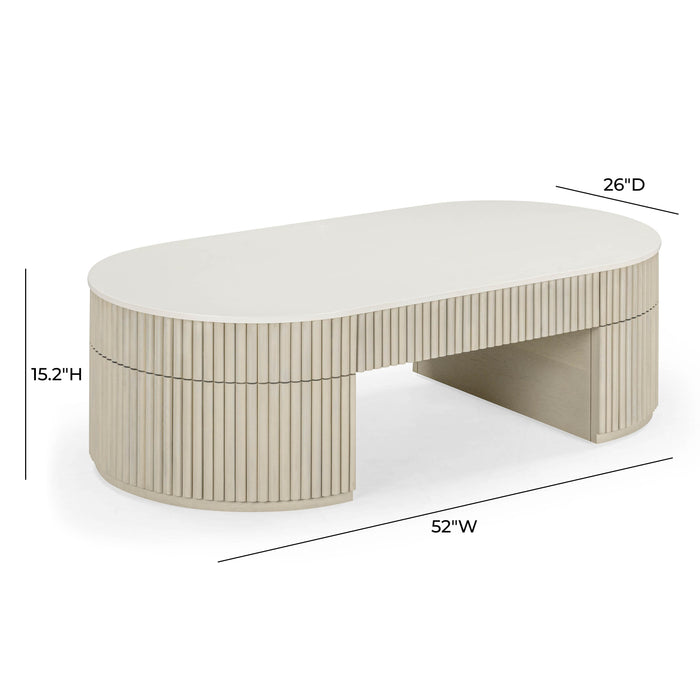 Bella 52" Cream Large Storage Coffee Table - Home And Beyond