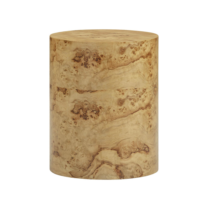 Fig Natural Burl Drum Side Table - Home And Beyond