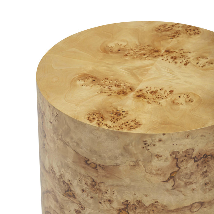 Fig Natural Burl Drum Side Table - Home And Beyond