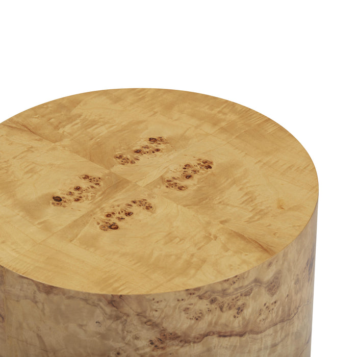 Fig Natural Burl Drum Side Table - Home And Beyond