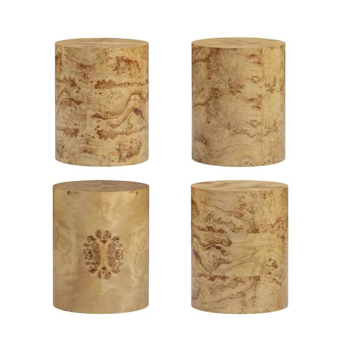 Fig Natural Burl Drum Side Table - Home And Beyond