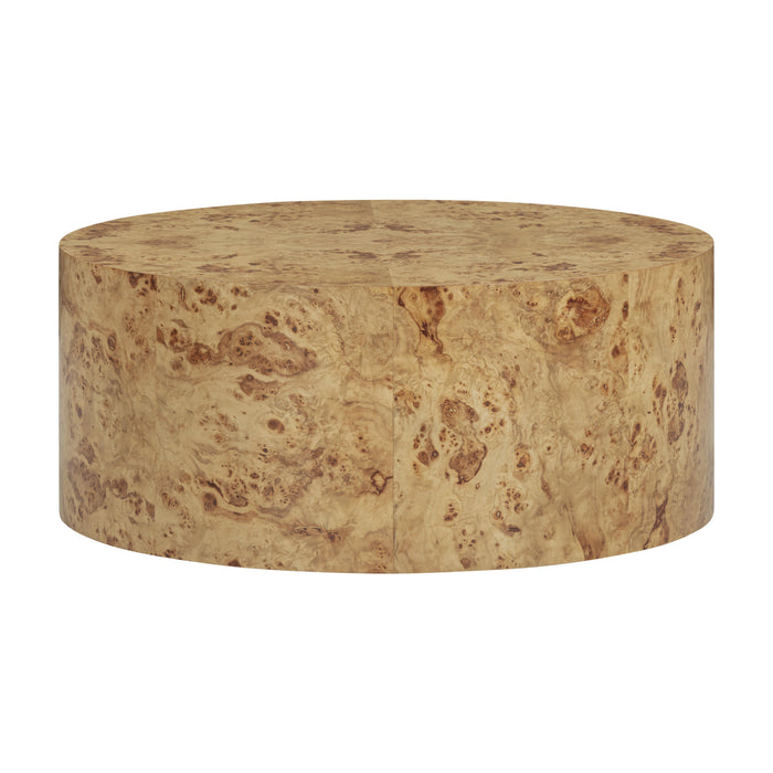 Fig 36" Natural Burl Drum Round Coffee Table - Home And Beyond