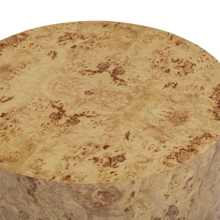 Fig 36" Natural Burl Drum Round Coffee Table - Home And Beyond