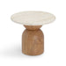 Cynthia Faux Travertine Concrete Indoor/Outdoor Side Table - Home And Beyond