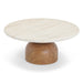 Cynthia 36" Faux Travertine Concrete Indoor/Outdoor Coffee Table - Home And Beyond